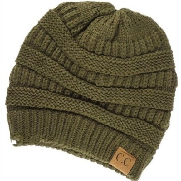 🔵3/$30 C.C Knit Beanie –Dark New Olive - Picture 3 of 4